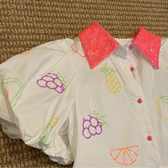 Queen of Sparkles Neon Fruit Dress Small - Picture 8 of 14